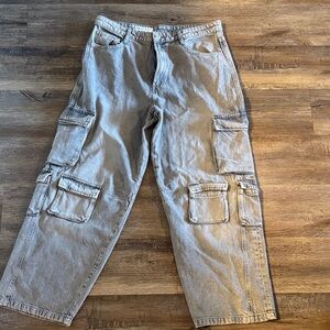 Zara gray wash Cargo Pants